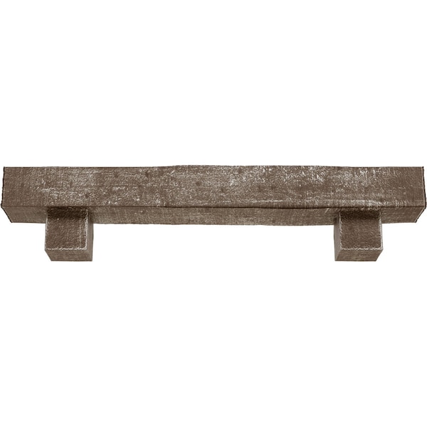 Kit W/ Alamo Corbels, Vintage Mahogany, 6H  X 6D X 60W Rough Cedar Faux Wood Fireplace ManteL